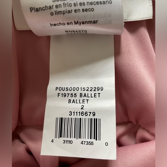 David’s Bridal Size 2 Double Strap Georgette Bridesmaid Wrap Dress Ballet Pink - Picture 4 of 8